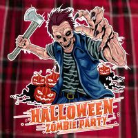 Halloween Zombie Party Pumpkin Patch Zombies Funny Women's Flannel Plaid Pajama Pants thumb 2