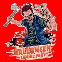 Halloween Zombie Party Pumpkin Patch Zombies Funny Santa Hat thumb 1