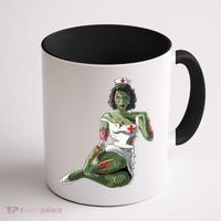 Halloween Zombie Pin Up Nurse Lady Gift Coffee Mug thumb 1