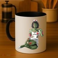 Halloween Zombie Pin Up Nurse Lady Gift Coffee Mug thumb 4