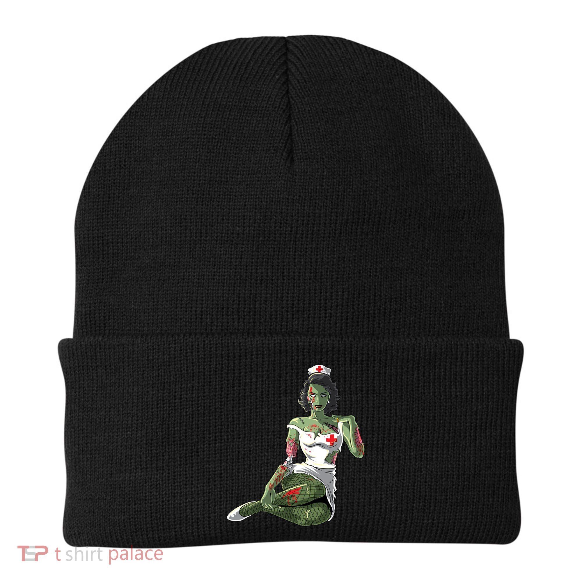 Halloween Zombie Pin Up Nurse Lady Gift Beanie