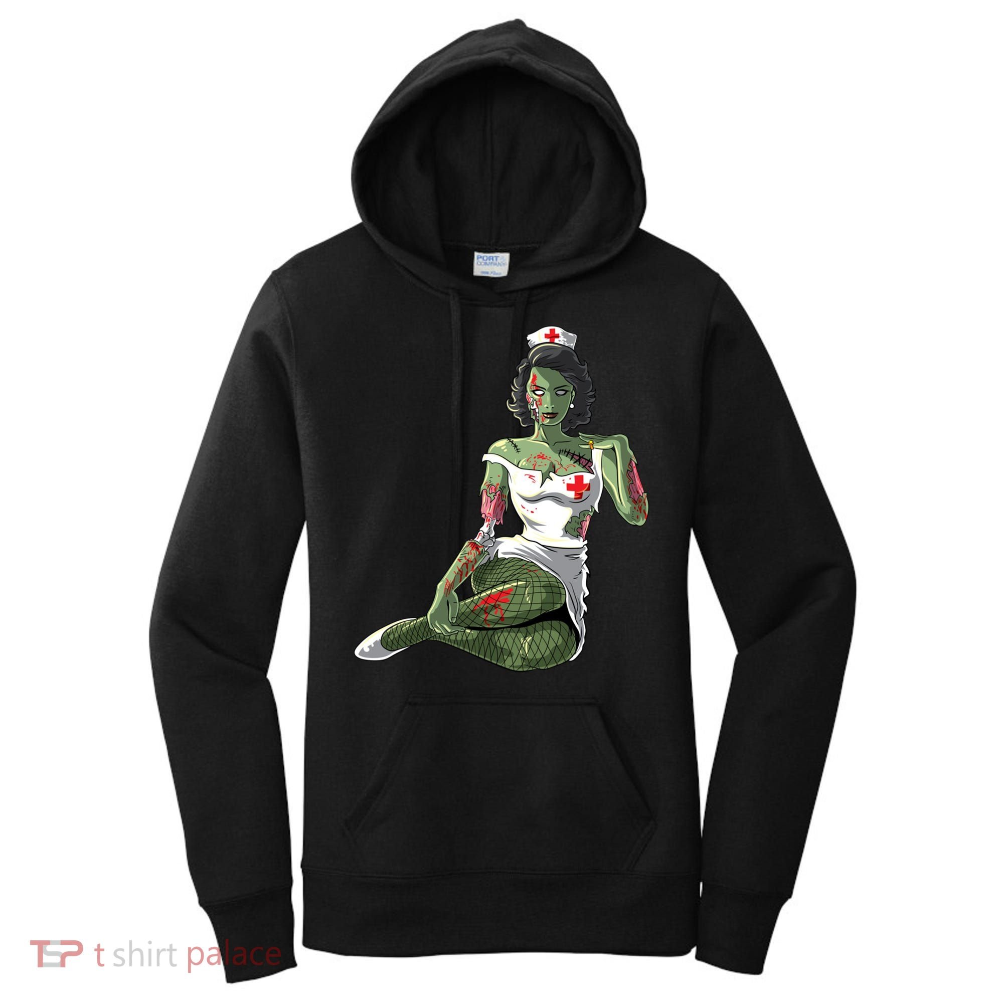 Halloween Zombie Pin Up Nurse Lady Gift Women's Hoodie