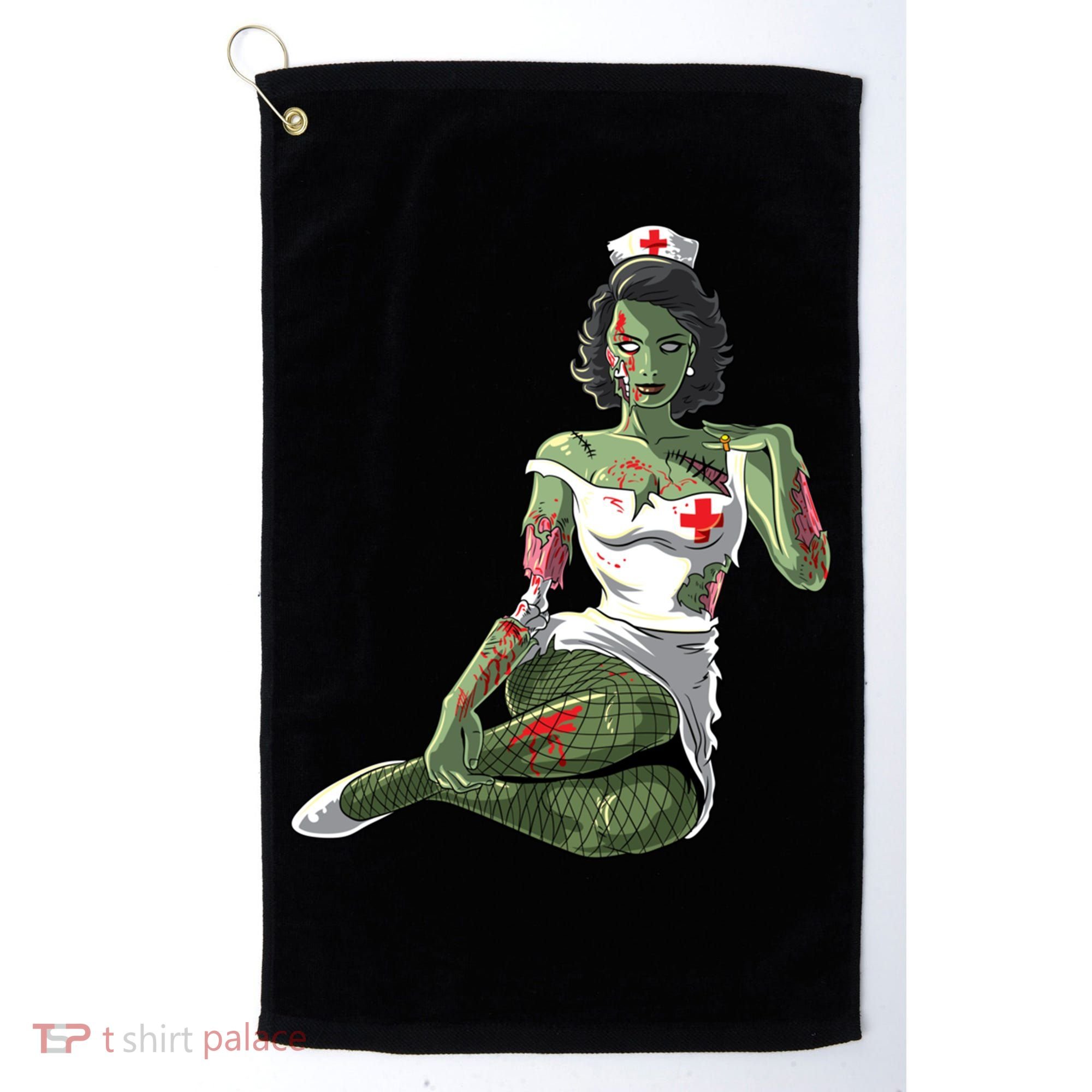 Halloween Zombie Pin Up Nurse Lady Gift Golf Towel