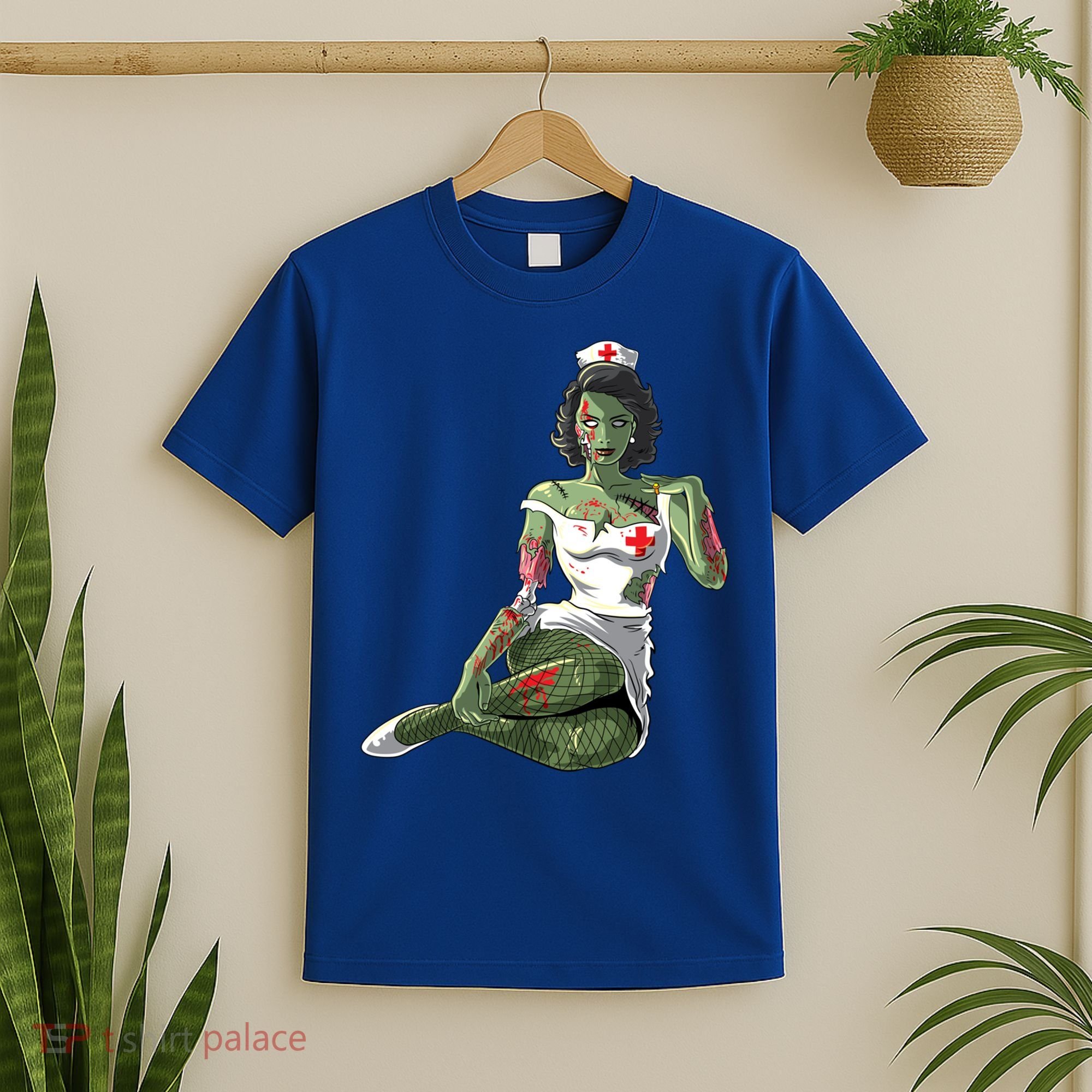 Halloween Zombie Pin Up Nurse Lady Gift T-Shirt