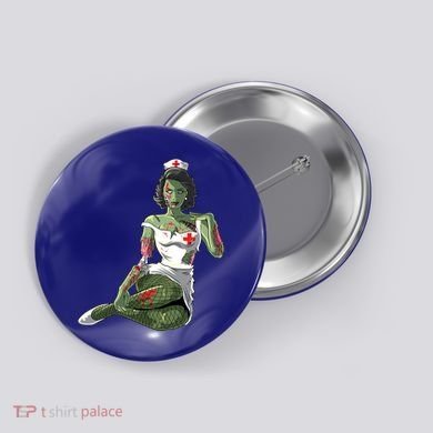 Halloween Zombie Pin Up Nurse Lady Gift Button