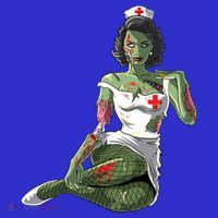 Halloween Zombie Pin Up Nurse Lady Gift Baby Bodysuit thumb 2