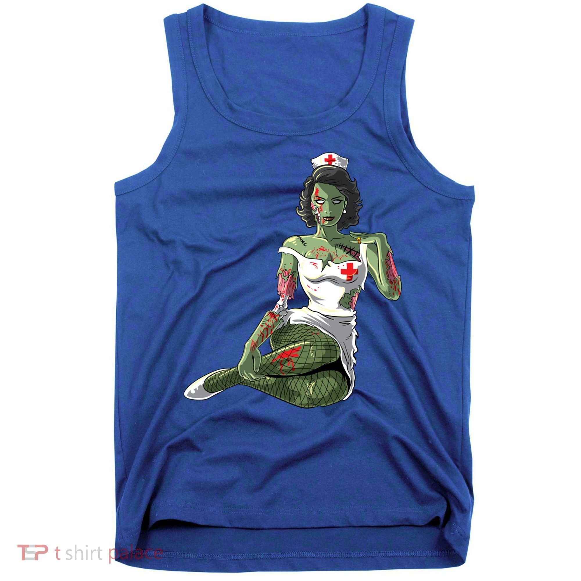 Halloween Zombie Pin Up Nurse Lady Gift Tank Top