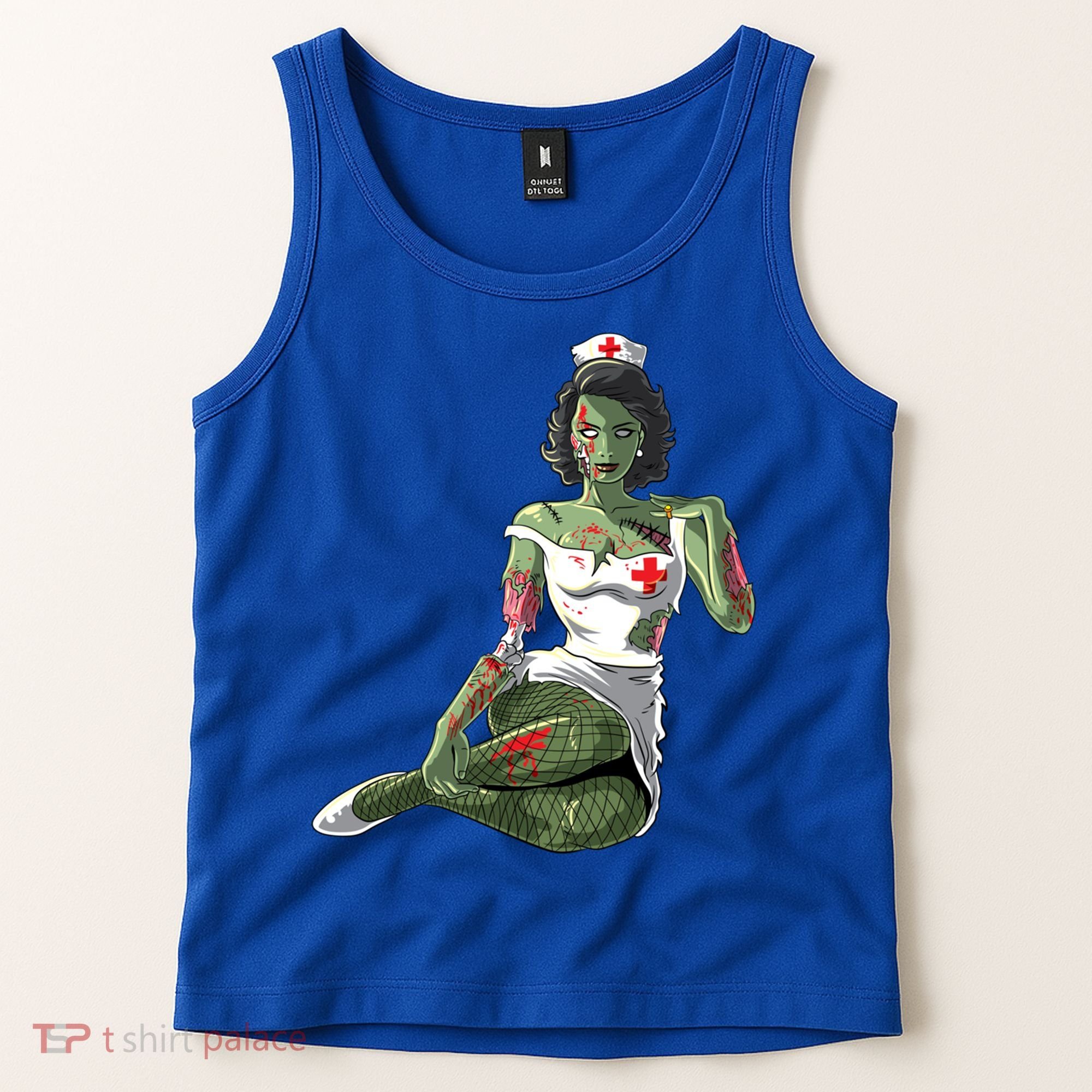 Halloween Zombie Pin Up Nurse Lady Gift Tank Top