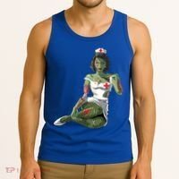 Halloween Zombie Pin Up Nurse Lady Gift Tank Top thumb 3