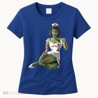 Halloween Zombie Pin Up Nurse Lady Gift Women's T-Shirt thumb 0