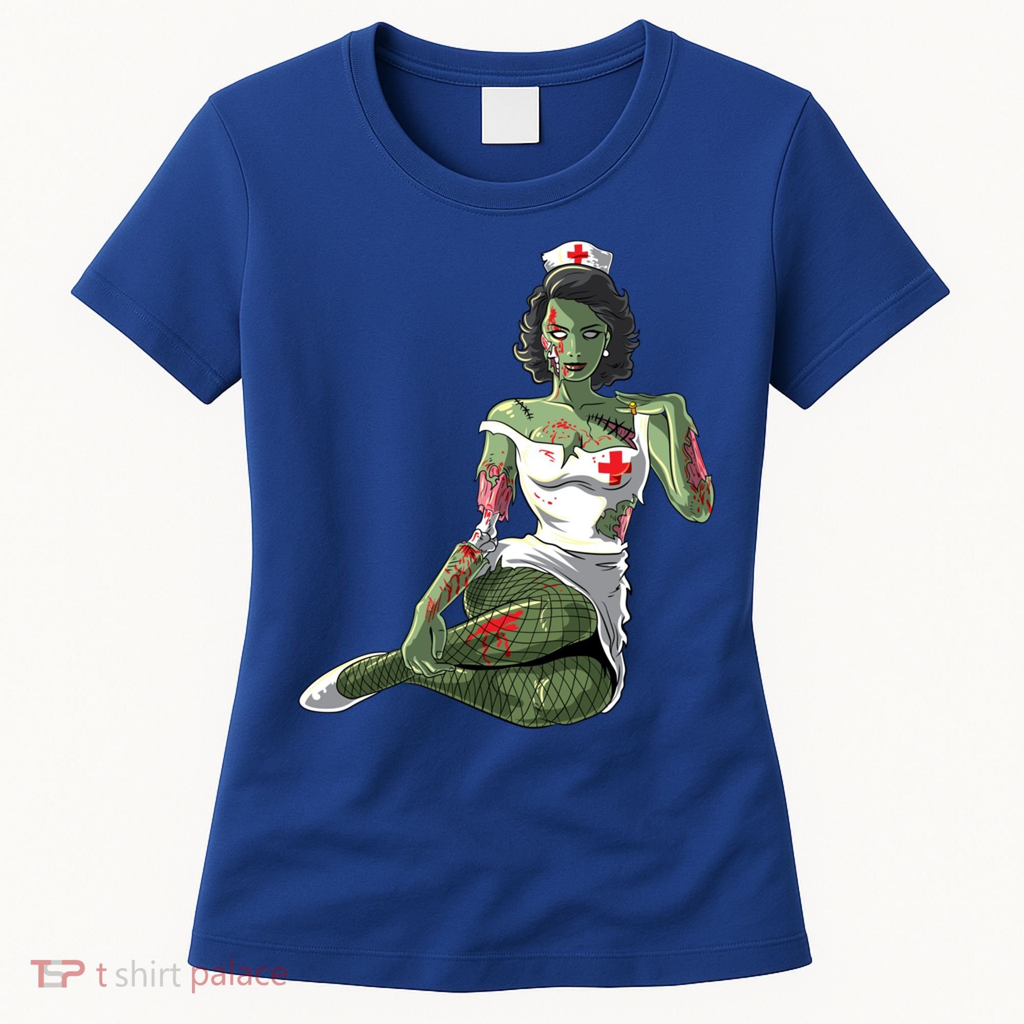 Halloween Zombie Pin Up Nurse Lady Gift Women's T-Shirt