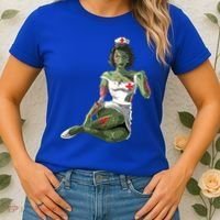 Halloween Zombie Pin Up Nurse Lady Gift Women's T-Shirt thumb 2