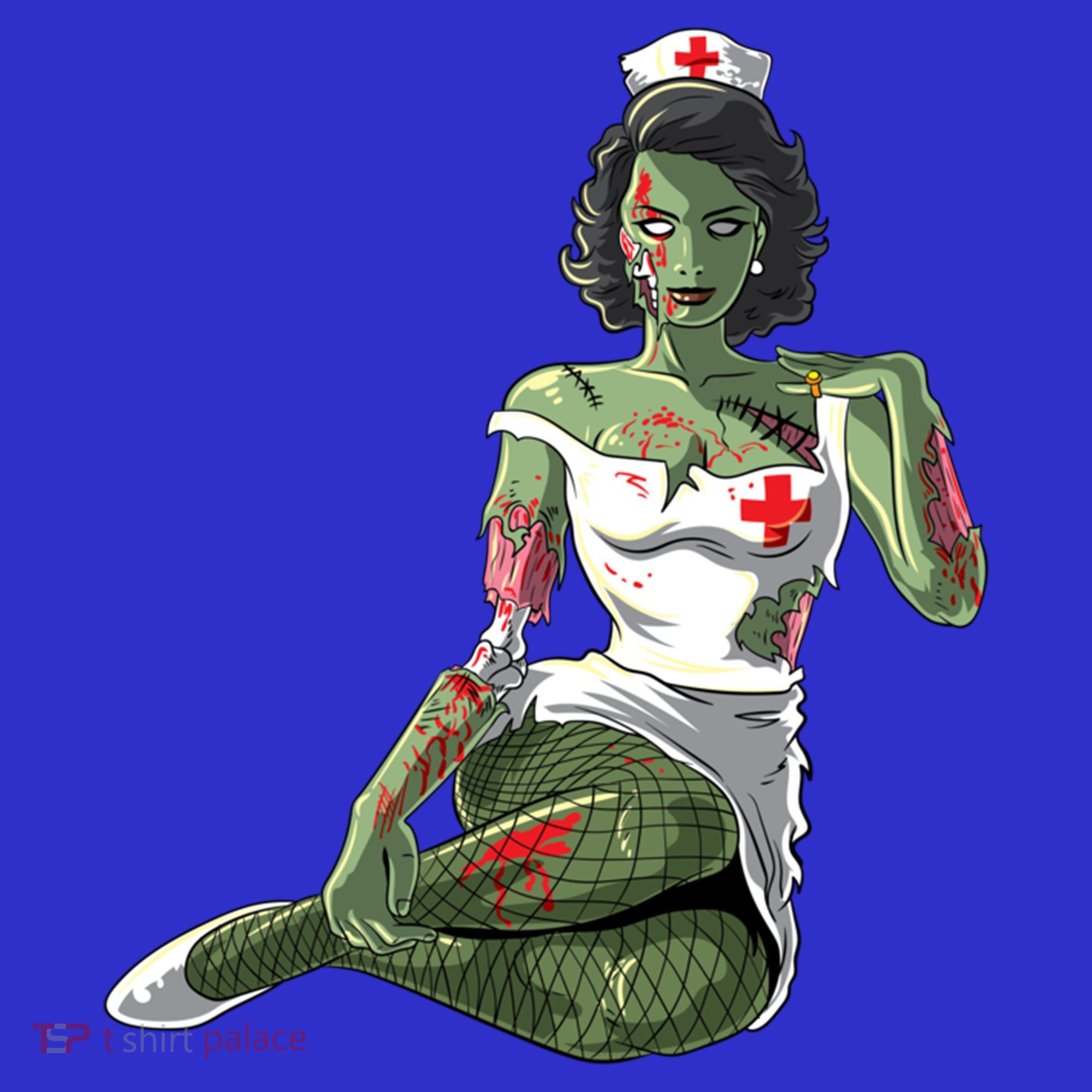 Halloween Zombie Pin Up Nurse Lady Gift Women's T-Shirt