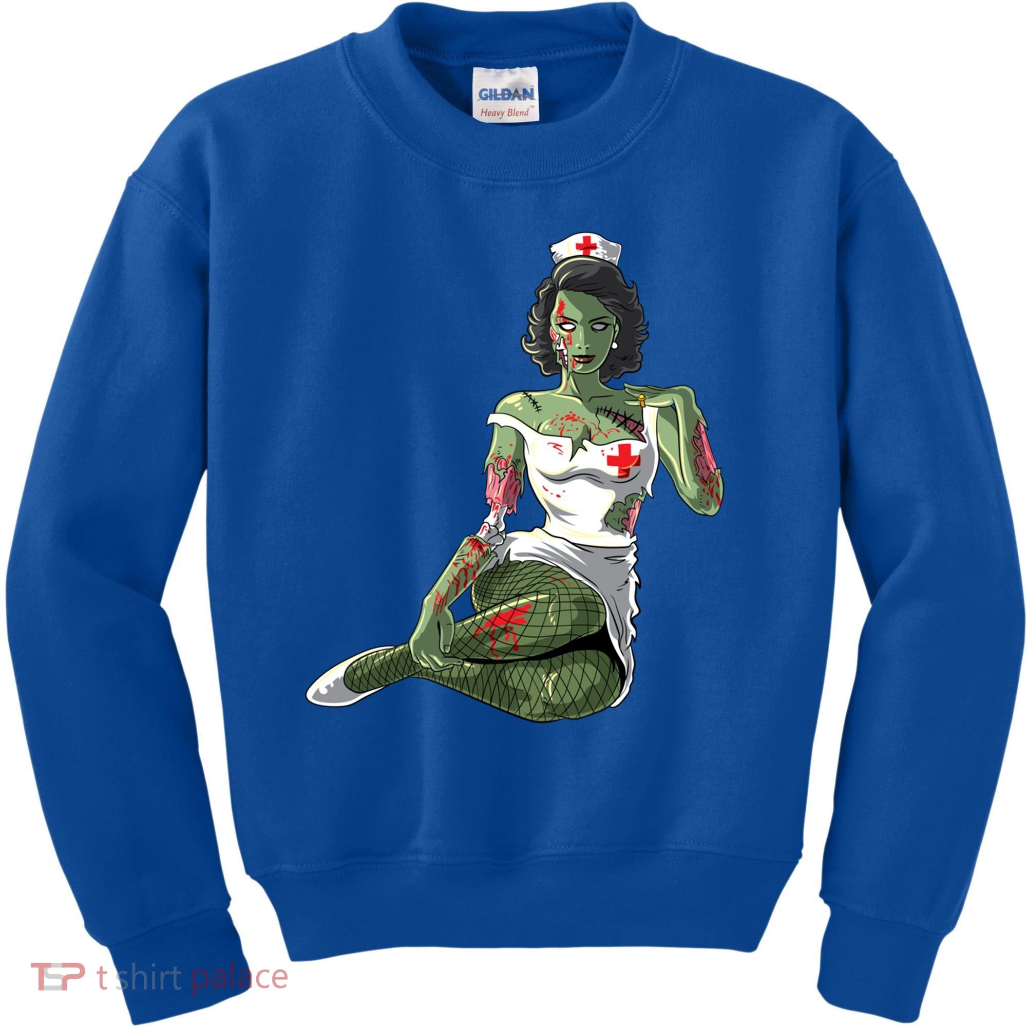 Halloween Zombie Pin Up Nurse Lady Gift Kids Sweatshirt