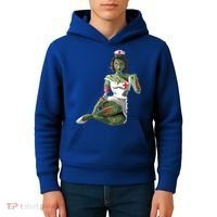 Halloween Zombie Pin Up Nurse Lady Gift Kids Hoodie thumb 4