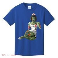 Halloween Zombie Pin Up Nurse Lady Gift Kids T-Shirt thumb 0
