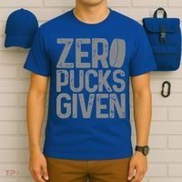 Hockey Zero Pucks Given Retro Hockey Player Goalie T-Shirt thumb 6