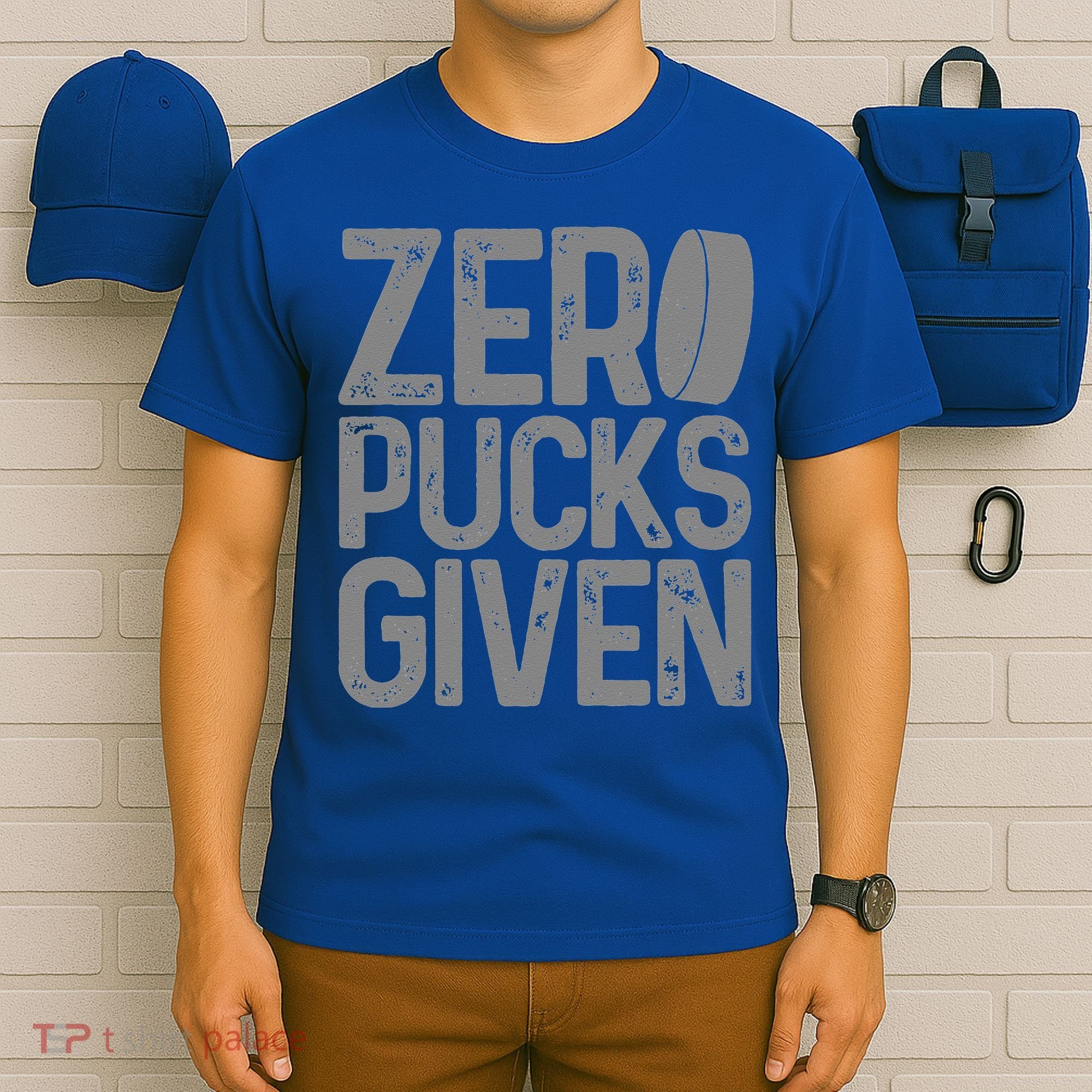 Hockey Zero Pucks Given Retro Hockey Player Goalie T-Shirt