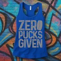 Hockey Zero Pucks Given Retro Hockey Player Goalie Women's Tank Top thumb 3