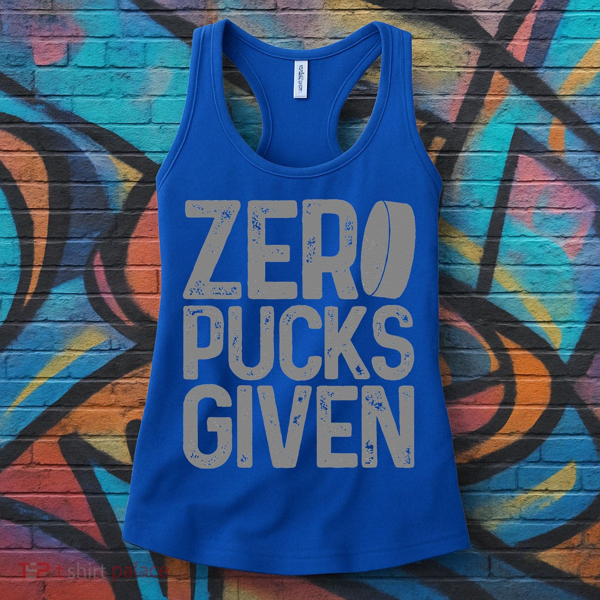 Hockey Zero Pucks Given Retro Hockey Player Goalie Women's Tank Top