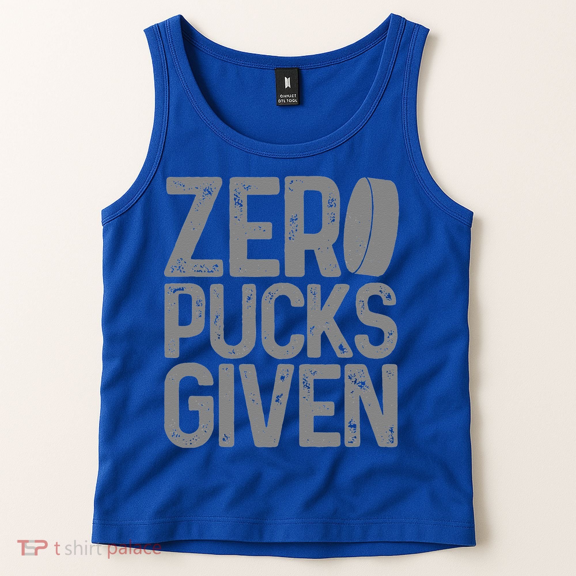 Hockey Zero Pucks Given Retro Hockey Player Goalie Tank Top