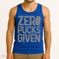 Hockey Zero Pucks Given Retro Hockey Player Goalie Tank Top thumb 3