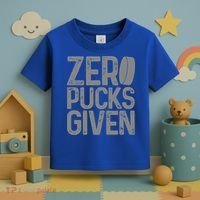 Hockey Zero Pucks Given Retro Hockey Player Goalie Toddler T-Shirt thumb 3