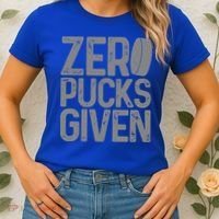 Hockey Zero Pucks Given Retro Hockey Player Goalie Women's T-Shirt thumb 2