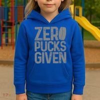 Hockey Zero Pucks Given Retro Hockey Player Goalie Kids Hoodie thumb 3