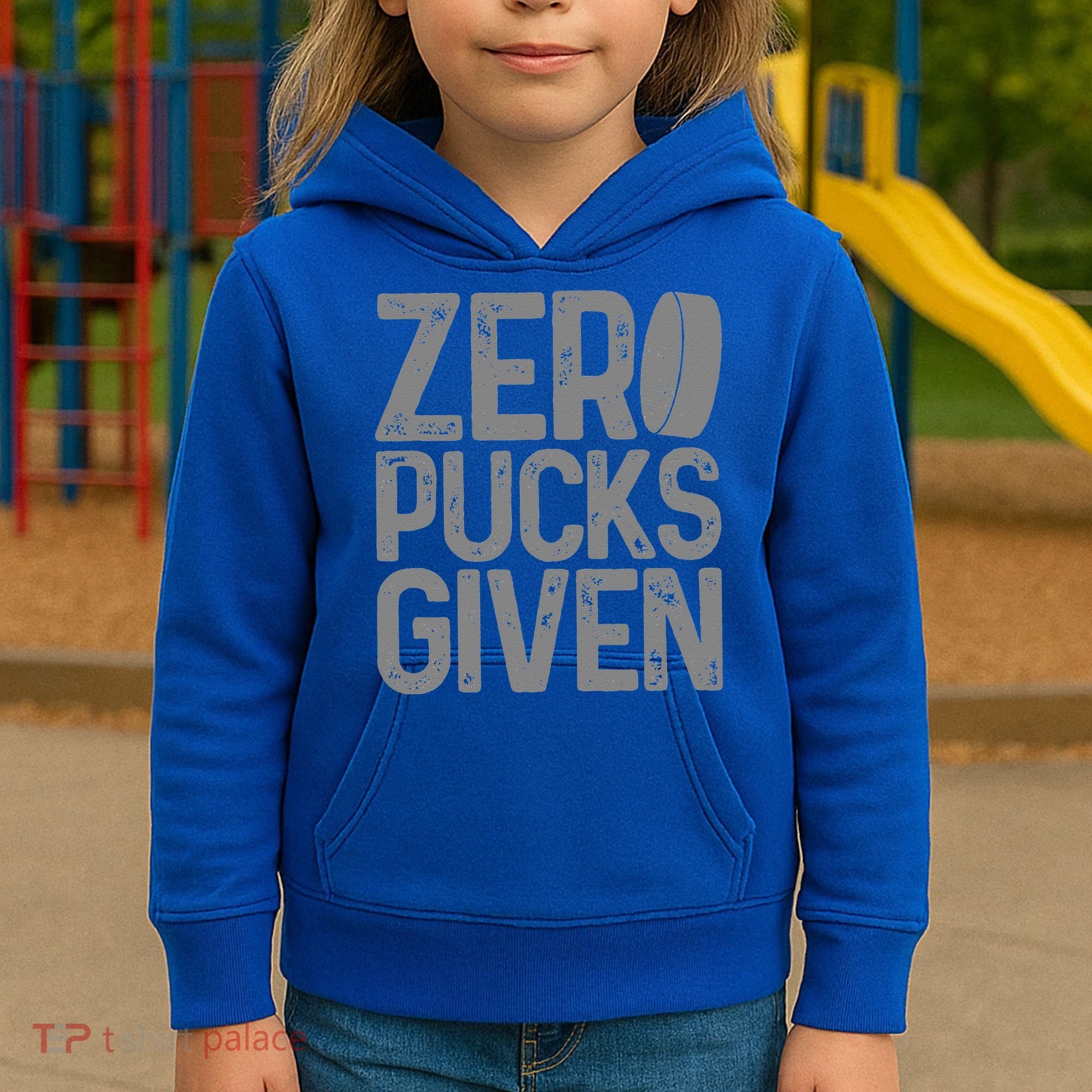 Hockey Zero Pucks Given Retro Hockey Player Goalie Kids Hoodie
