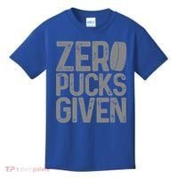 Hockey Zero Pucks Given Retro Hockey Player Goalie Kids T-Shirt thumb 0