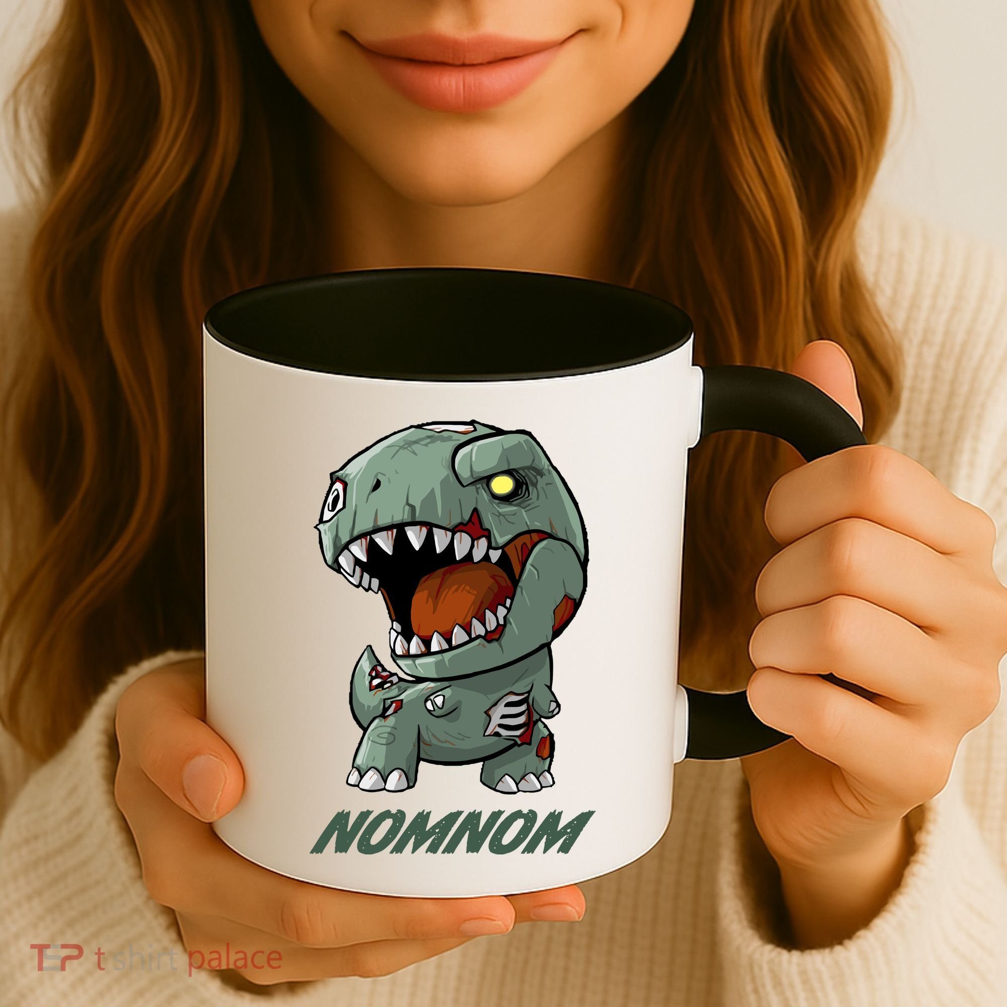 Halloween Zombie Trex NomNom Coffee Mug