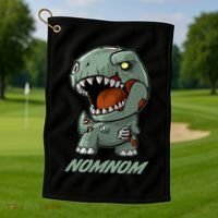 Halloween Zombie Trex NomNom Golf Towel thumb 1