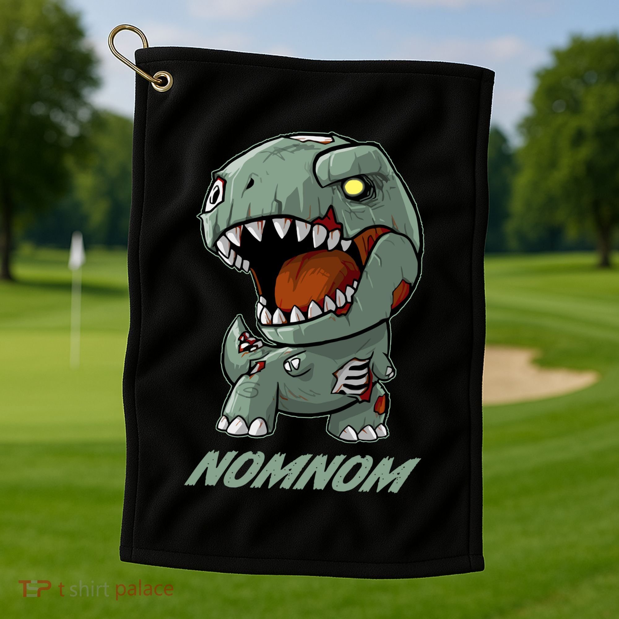 Halloween Zombie Trex NomNom Golf Towel