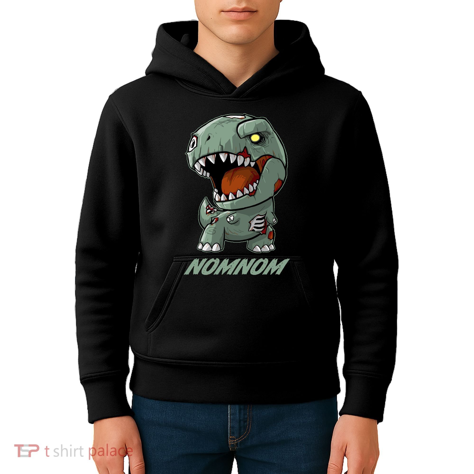 Halloween Zombie Trex NomNom Kids Hoodie
