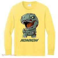 Halloween Zombie Trex NomNom Kids Long Sleeve Shirt thumb 0