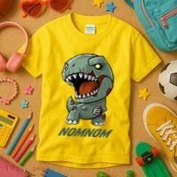 Halloween Zombie Trex NomNom Kids T-Shirt thumb 3