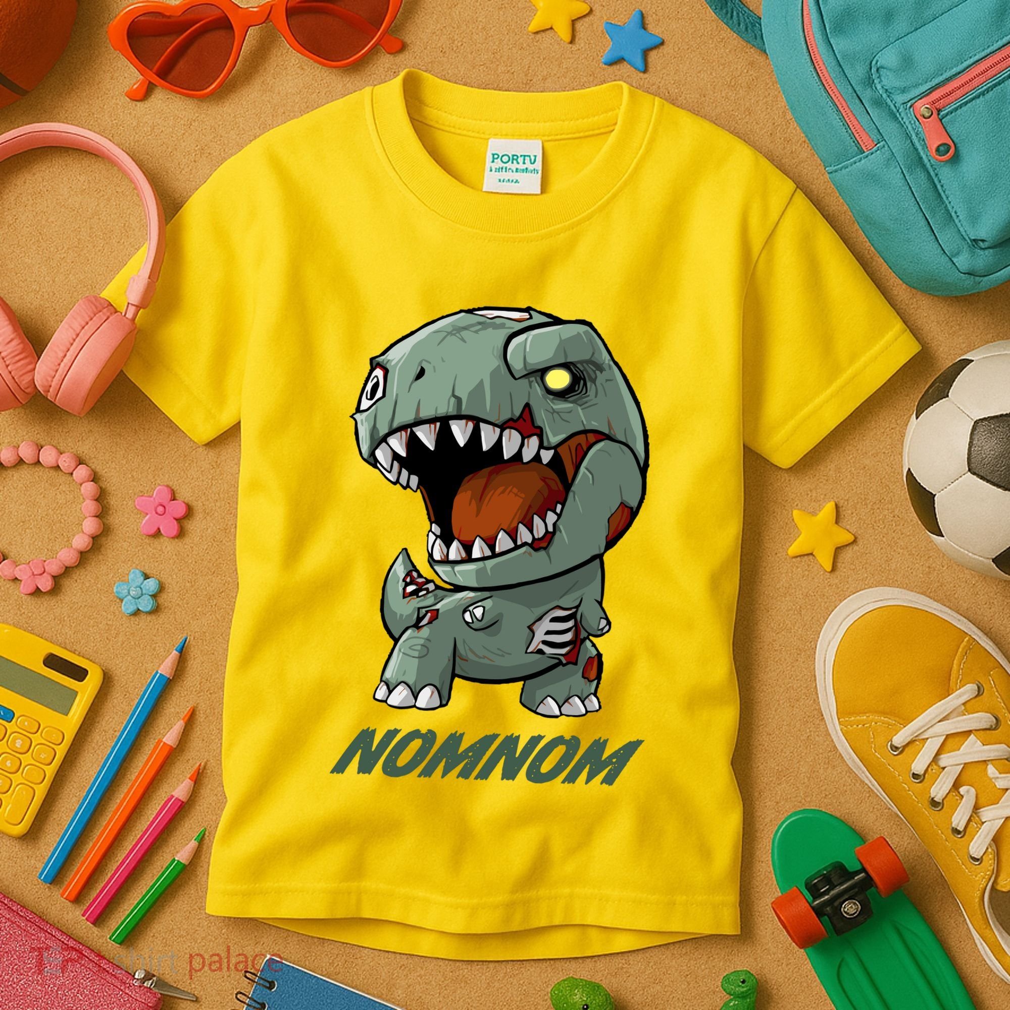 Halloween Zombie Trex NomNom Kids T-Shirt