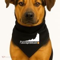 I Accept Bitcoin Crypto Currency USA-Made Doggie Bandana thumb 1