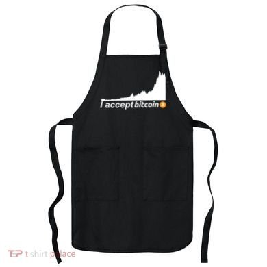I Accept Bitcoin Crypto Currency Apron
