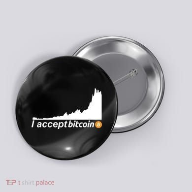 I Accept Bitcoin Crypto Currency Button