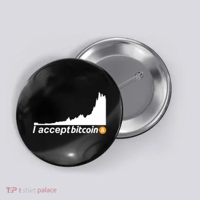 I Accept Bitcoin Crypto Currency Button