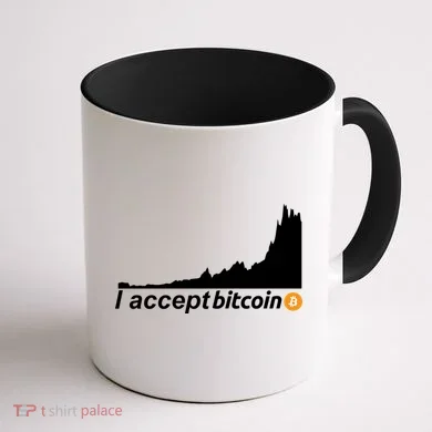 I Accept Bitcoin Crypto Currency Coffee Mug back