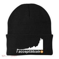 I Accept Bitcoin Crypto Currency Beanie thumb 0