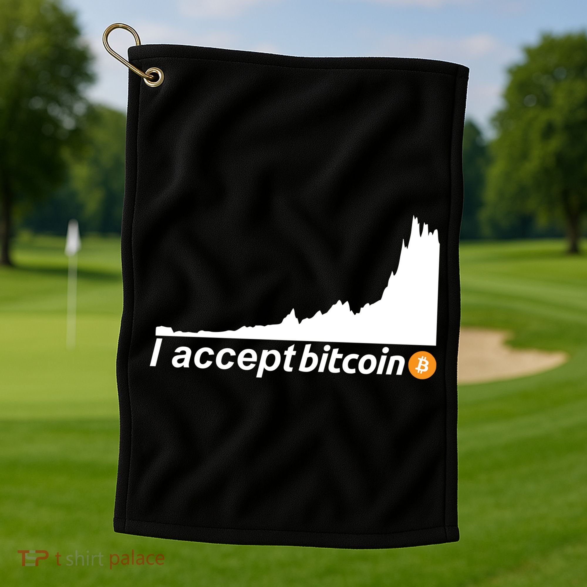 I Accept Bitcoin Crypto Currency Golf Towel