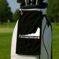 I Accept Bitcoin Crypto Currency Golf Towel thumb 2