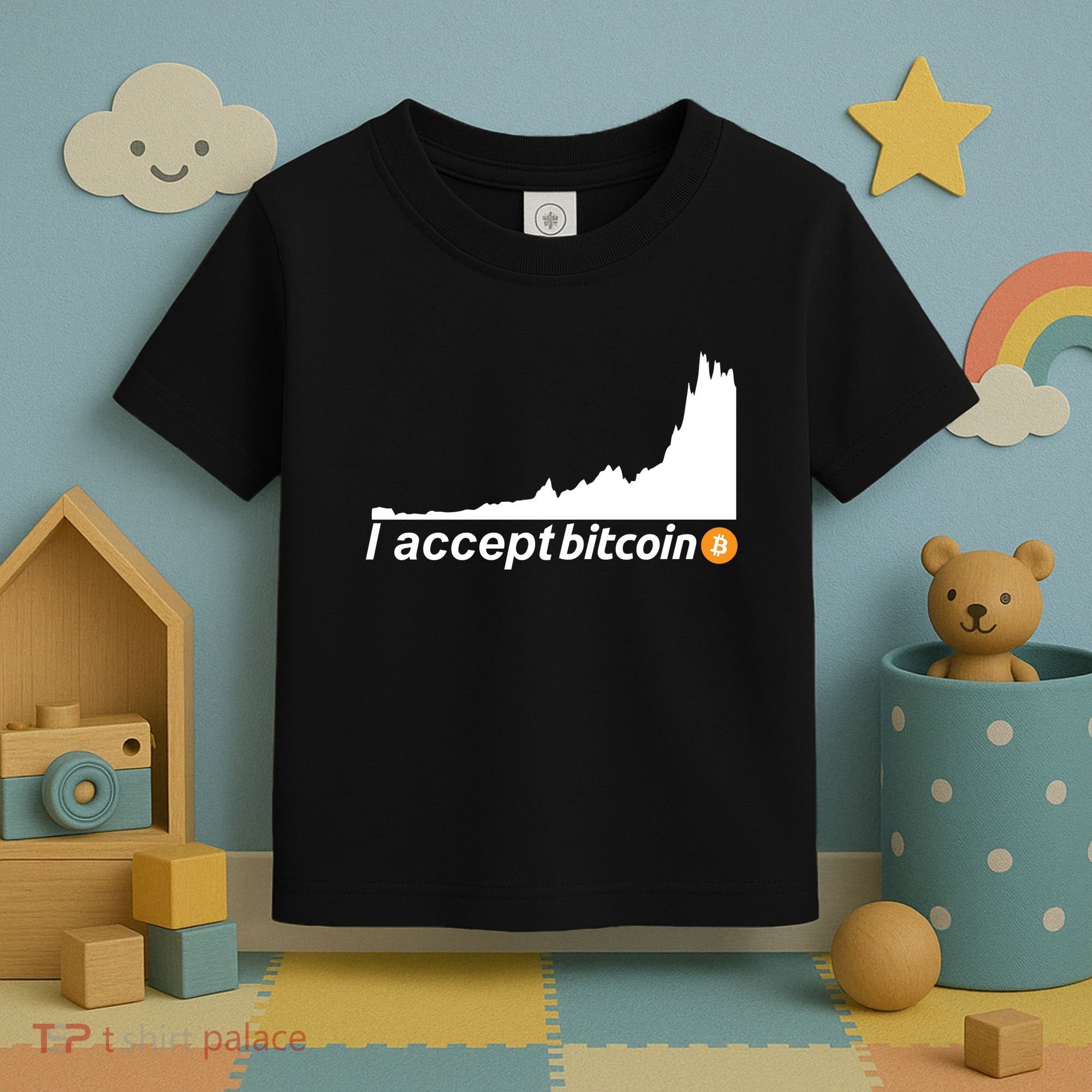 I Accept Bitcoin Crypto Currency Toddler T-Shirt