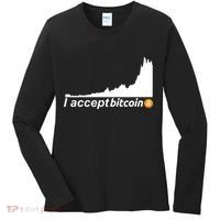 I Accept Bitcoin Crypto Currency Women's Long Sleeve Shirt thumb 0