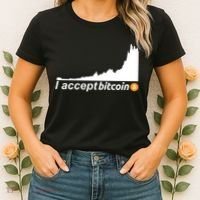 I Accept Bitcoin Crypto Currency Women's T-Shirt thumb 2
