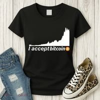 I Accept Bitcoin Crypto Currency Women's T-Shirt thumb 3